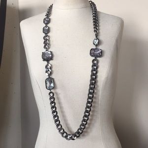 Dark metal chain Chico’s Kara long necklace